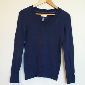 American Eagle Women's V-Neck Sweater, Navy, Medium, Vintage